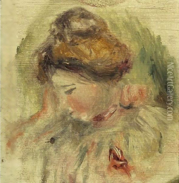 Tete De Femme 3 Oil Painting - Pierre Auguste Renoir