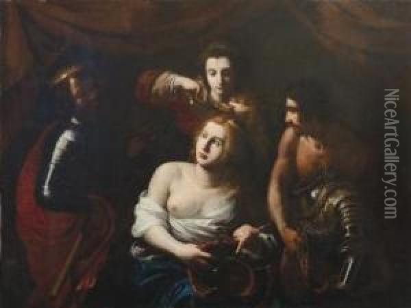 La Regina Tomiri Indossa Le Armi Oil Painting - Pietro Paolini