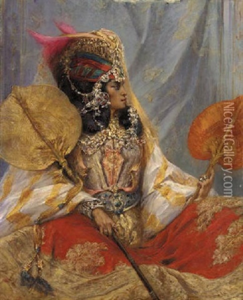 Ouled Nail Woman Oil Painting - Georges Jules Victor Clairin