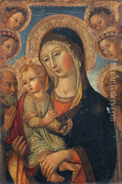 Madonna Mit Kind Und Einem Stieglitz Oil Painting -  Sano di Pietro