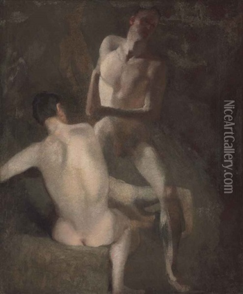 Study Of Three Nudes Oil Painting - John Constable