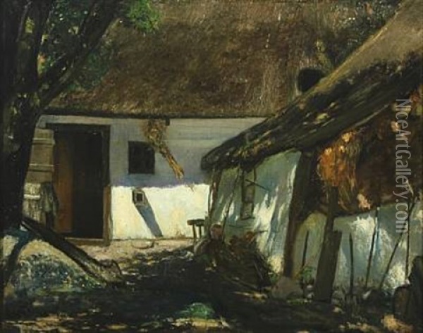 Scenery From A Courtyard Oil Painting - Laurits Andersen Ring