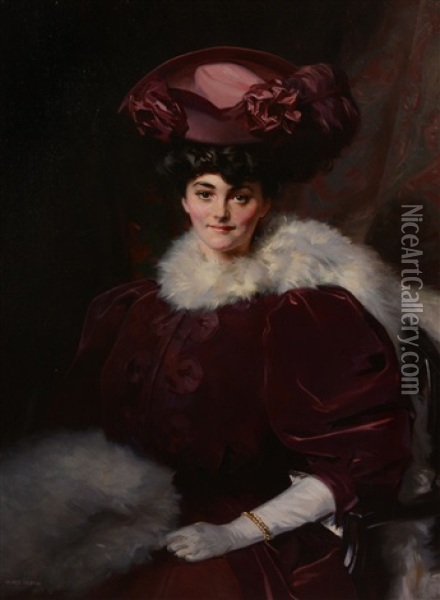 Lady Lindsay, Mayfair, 1910 Oil Painting - George Murray