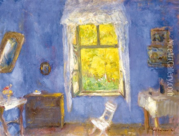 The Blue Room Oil Painting - Bela Ivanyi Gruenwald