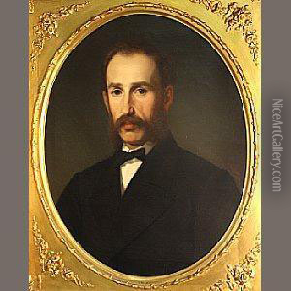 A Portrait Of Julius Baum Oil Painting - Ludwig Neustatter