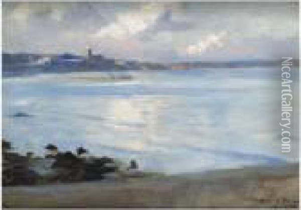 Penzance From Newlyn Oil Painting - Stanhope Alexander Forbes