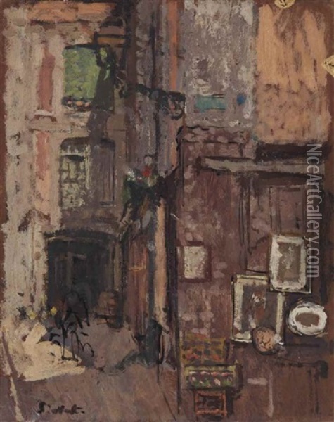 The Print Shop, Dieppe Oil Painting - Walter Sickert