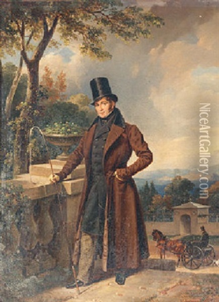 Portrait Of Ludwig Adolph Friedrich Furst Zu Sayn-wittgenstein Oil Painting - Franz Krueger