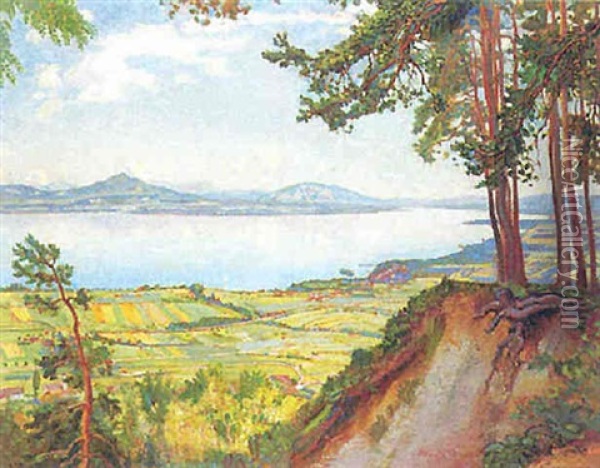 Grand Vue Du Lac Leman Oil Painting - Charles L'Eplattenier