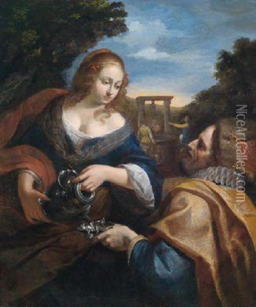 Rebecca Und Eliezer Am Brunnen Oil Painting - Taddeo Baldini