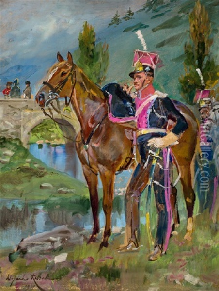 Ulan Spod Somosierry Oil Painting - Woiciech (Aldabert) Ritter von Kossak