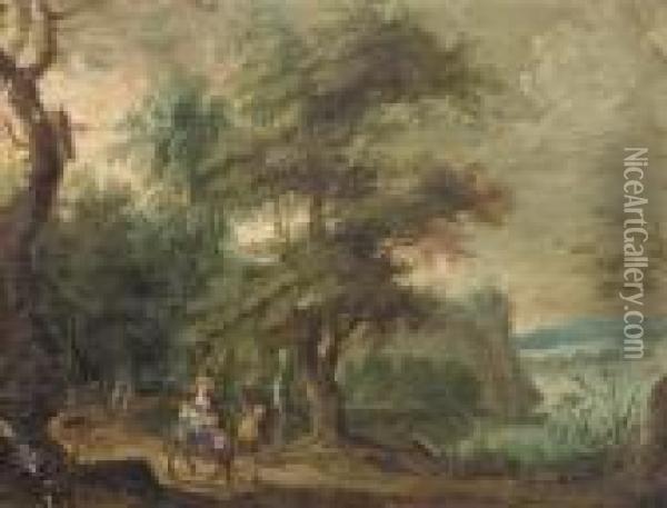 The Flight Into Egypt Oil Painting - Jan The Elder Brueghel