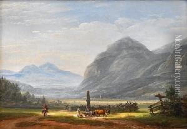 Landskap Ved Innsbruck 1823 Oil Painting - Johan Christian Clausen Dahl