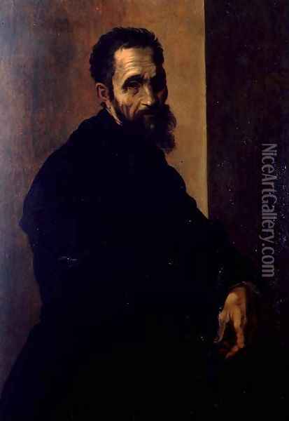 Portrait of Michelangelo c.1535 Oil Painting - Jacopino del Conte