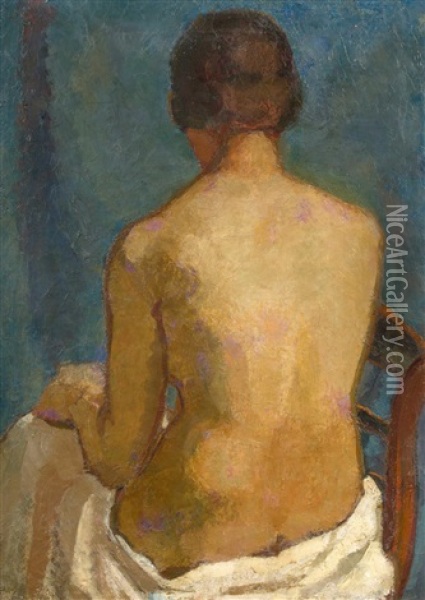 Ruckenakt Oil Painting - Albert Mueller