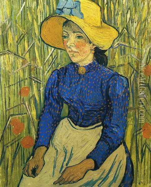 Peasant Girl with Yellow Straw Hat Oil Painting - Vincent Van Gogh