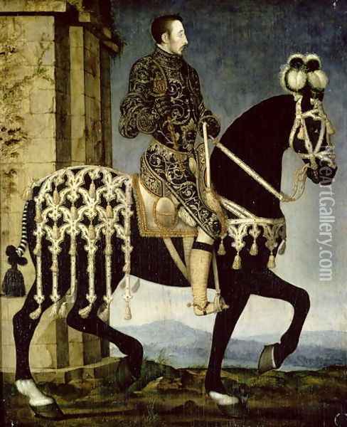 Henri II of France (1519-59) Oil Painting - (follower of) Clouet, Francois