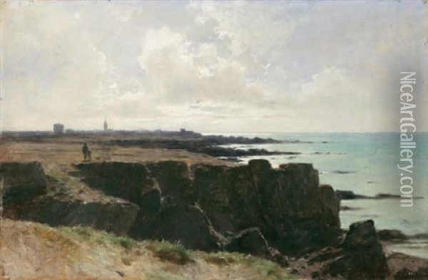 Bord De L'ocean (at The Coast) Oil Painting - Gustave Castan