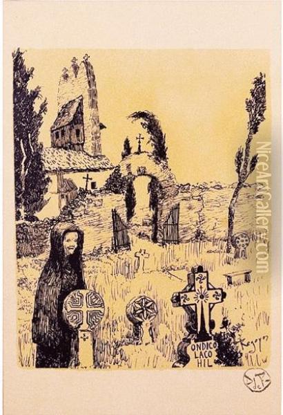 Cementerio De Getxo Oil Painting - Dario de Regoyos y Valdes