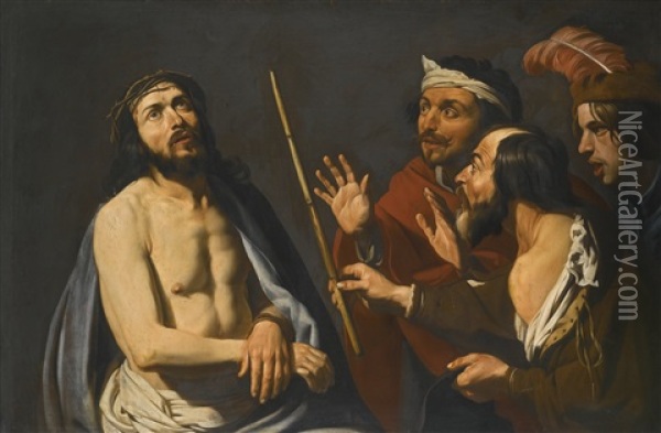 The Mocking Of Christ Oil Painting - Mathaeus Stomer the Elder