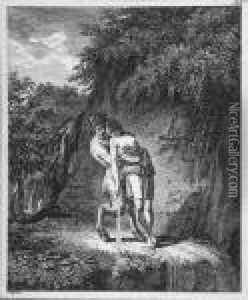 Mythologische Szenen - Historisches Genre - Dedikationsb Oil Painting - Salomon Gessner
