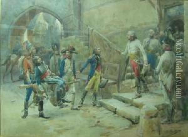 Le Transport Du General Moreau Oil Painting - Paul Emile Boutigny