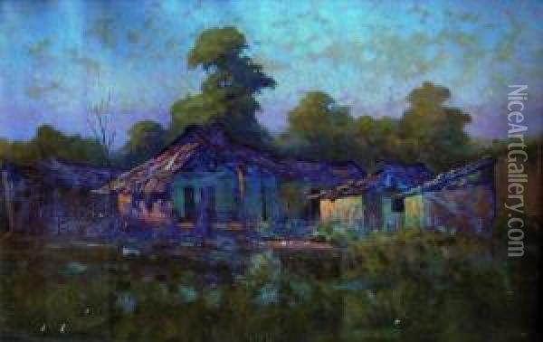 Peisaj Oil Painting - Nicolae Tempeanu