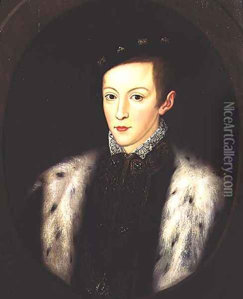Portrait of Edward VI 1537-53 2 Oil Painting - William Scrots