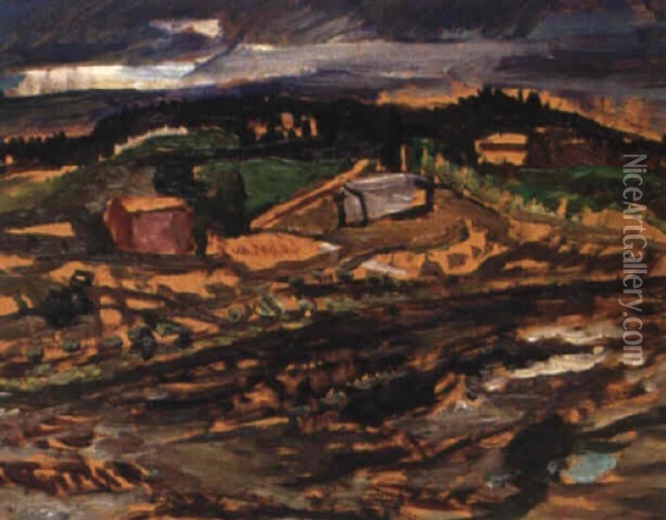 Zlvlandskap, Norrland Oil Painting - Eric C. Hallstroem