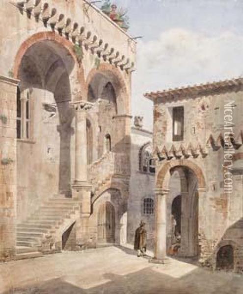 Anagni Oil Painting - Carl Friedrich H. Werner