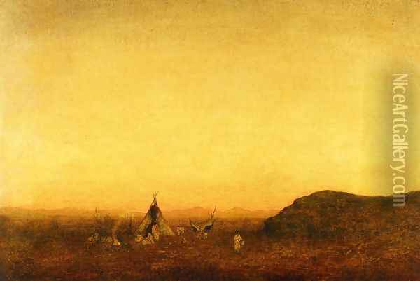 Indian Camp Oil Painting - Ralph Albert Blakelock