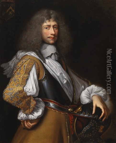 Portrait Of A Nobleman In Armour Oil Painting - John Michael Wright