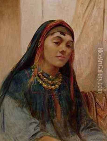 Portrait of a Middle Eastern Girl Oil Painting - Frederick Goodall