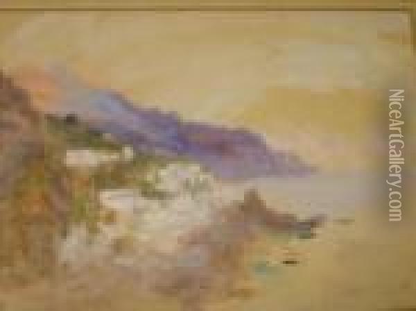 Mediterranean Coastalscene Oil Painting - Hercules Brabazon Brabazon
