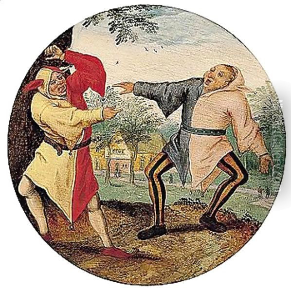 The Fools Oil Painting - Pieter The Younger Brueghel