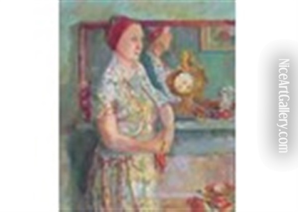 Portrait Of Miss Mary Manson, The Artist's Sister Oil Painting - James Bolivar Manson
