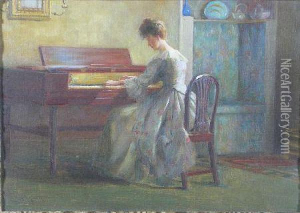 The Piano Player Oil Painting - Duncan Mackellar