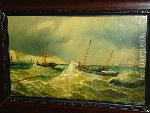 'return Of The Lifeboat 'the Goodwins'' Oil Painting - Josiah Clinton Jones