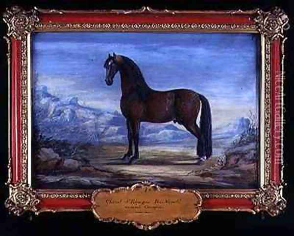 No 1 Coracon a dappled bay horse of the Spanish Riding School Oil Painting - Baron Reis d' Eisenberg