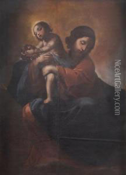 Madonna In Gloria Con Bambino Oil Painting - Alessandro Tiarini