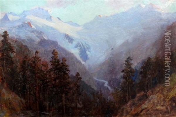 A Valley In The Selkirks, Bc Oil Painting - Frederic Marlett Bell-Smith
