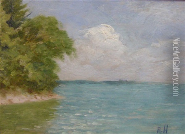 By The Lake, Lancaster, Ont. Oil Painting - Robert Harris
