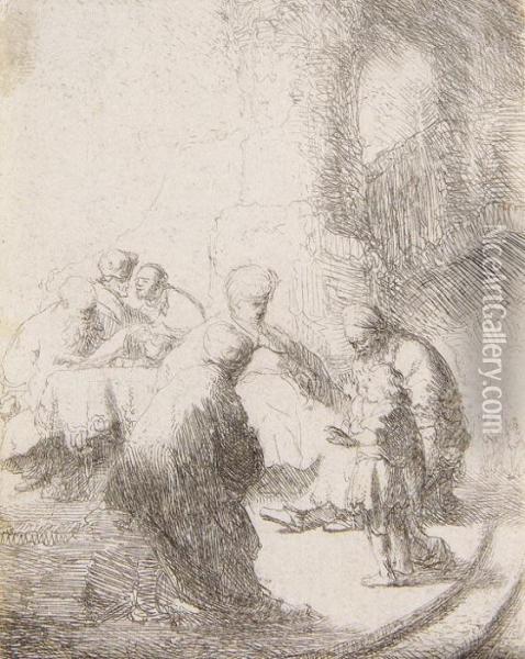 Christus Als Knabe Unter Den Schriftgelehrten Oil Painting - Rembrandt Van Rijn
