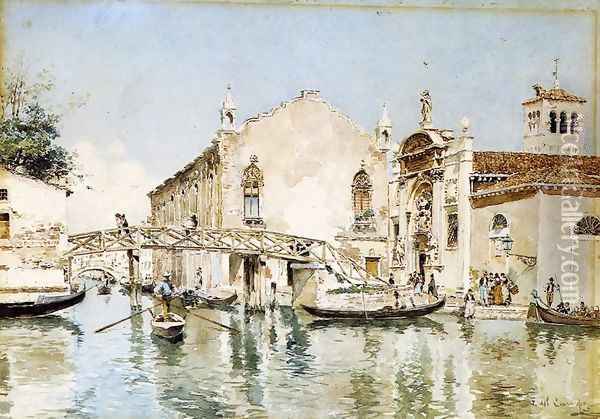 Venetian Canal Oil Painting - Federico del Campo