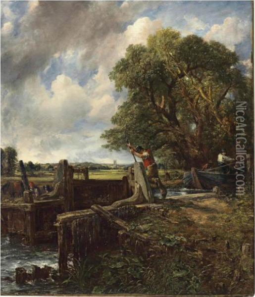 The Lock Oil Painting - John Constable