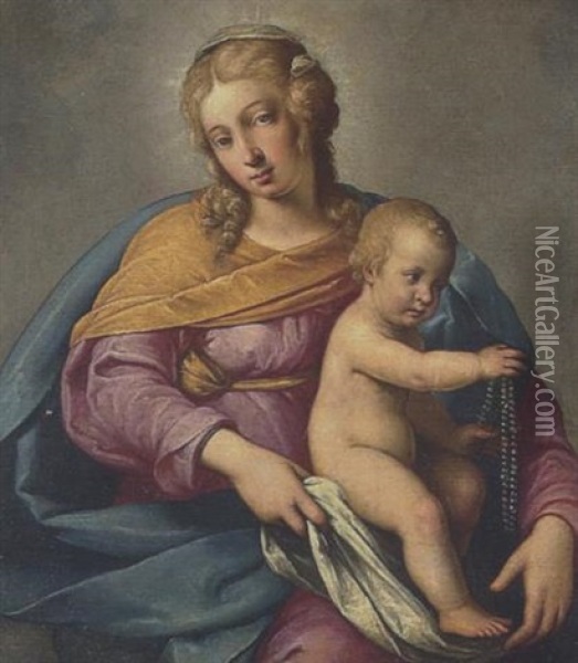 Maria Mit Dem Kind Oil Painting - Giovanni Battista Salvi (Il Sassoferrato)