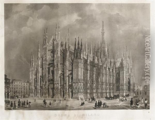 Duomo Di Milano Oil Painting - Gariboldi Gaetano