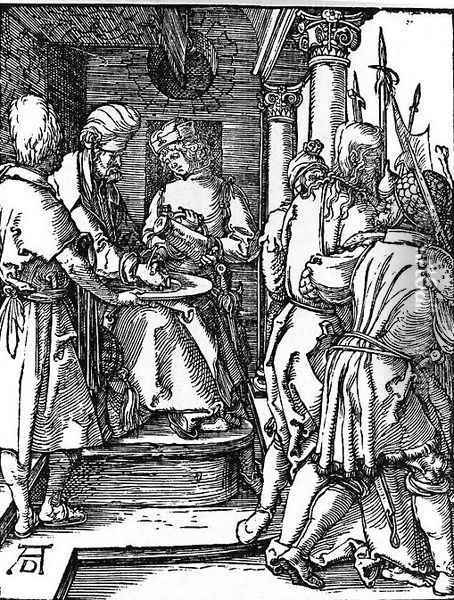 Pilate Washing his Hands Oil Painting - Albrecht Durer