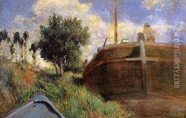 Blue Barge Oil Painting - Paul Gauguin