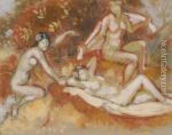 Baadsters -baigneuses (1913) Oil Painting - Georges Lemmen